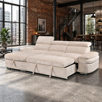 Canapé-lit moderne européen deux places avec accoudoirs et chaise longue, design en forme de L, en éponge, pour appartement – Vente chaude