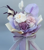 Premium Rose Rouge Palmier Fleurs Séchées Éternelle Fleur Bundle Fini Cadeau Fête des Mères Saint Valentin Cadeau