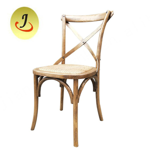Chaise de salle à manger commerciale extérieure en bois massif avec dossier croisé pour hôtel - Product Image 1