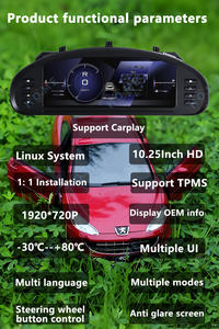 10.25インチ車速度計パネルデジタル計器クラスタープジョー<span class=keywords><strong>407</strong></span> 2004-2010 LCDダッシュボードメーターカープレイ付き - Product Image 3