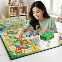 Jeu de société en papier sur le thème du zoo personnalisé, jetons d'animaux, jeu de cartes de stratégie, apprentissage STEM, activité familiale écologique pour enfants