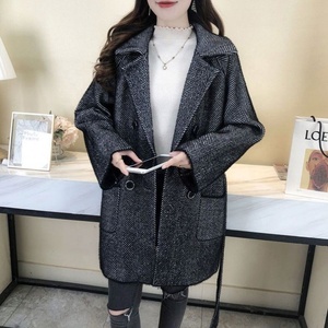 高品质休闲灰色西装外套女式外套带口袋女式时尚办公室女士外套宽松夹克衣服 - Product Image 3