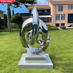 Youfine Tùy Chỉnh Ngoài Trời Lớn Công Cộng Nghệ Thuật Địa điểm Nghệ Thuật Trang Trí Thép Không Gỉ Kim Loại Đánh Bóng Nghệ Thuật Hiện Đại Tác Phẩm Điêu Khắc - Product Image 3