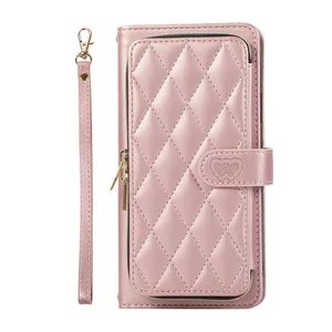 Multi-function wallet flip case pouch for Samsung Galaxy Note 8/Note 9/Note 10/Note 20, Zipper design leather case for Samsung