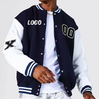 Veste bomber de baseball personnalisée OEM/ODM 2026 avec patchs brodés en chenille pour hommes