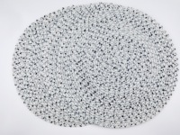 Napperons tissés en polyester écologique style américain, blanc gris moucheté, 38 cm (15 po), épaisseur 2 mm, lot de 4, décoration de table moderne pour usage quotidien