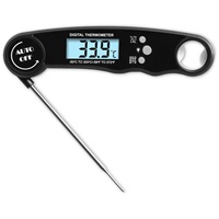 Termometer BBQ Digital, alat pengukur suhu tahan air dengan tampilan LCD Akurasi Tinggi