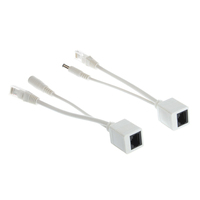 Sunsoont DC 12V Cámara IP POE RJ45 Cable Adaptador Inyector Divisor de Alimentación por Ethernet