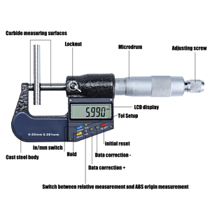 Dual Purpose Type Digitaal Buiten <span class=keywords><strong>Micrometer</strong></span> Set Schroefmeter Buiten <span class=keywords><strong>Micrometer</strong></span> Set - Product Image 2
