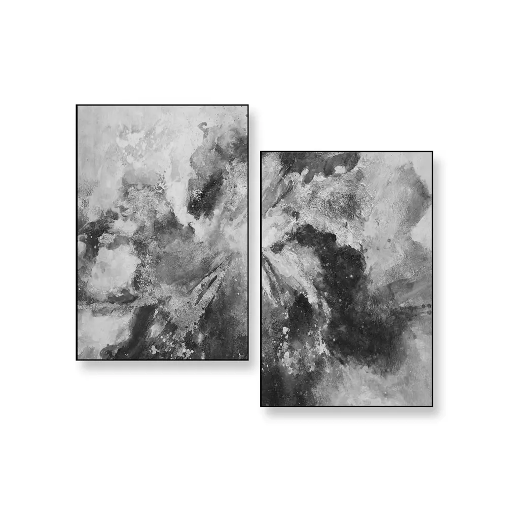 Modern Abstract Simple Black White Acrylic Living Room Wall Art Decor Paintings Canvas