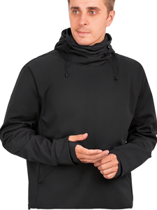 Pull à capuche long pour homme 100% polyester imprimé numérique uni FLY FIT BRAND 300g respirant pour l'hiver - Product Image 4