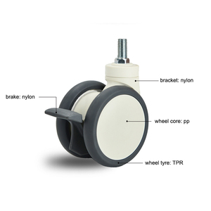 3/4/5 Zoll Nylon Medical Rollen für Krankenhaus bett wagen Schwenkbare Brems rollen für medizinische Geräte und Instrumente - Product Image 5