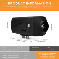 Chauffage au diesel de stationnement réglable 8KW 12V XMZ-F-D1 avec écran LCD numérique et télécommande