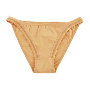 Bikini transpirable de algodón con patrón sólido Sexy de media cadera para mujer con correa fina de tiro bajo al por mayor - Product Image 6