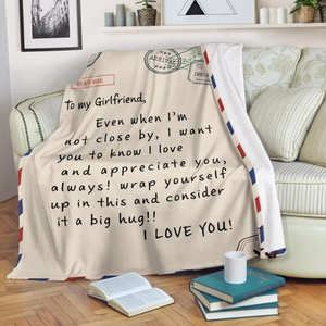 Meilleure couverture cadeau pour ma fille, mon fils, mon père, ma mère, couverture personnalisée à impression numérique, lettre d'amour douce, enveloppe, couverture en flanelle de luxe - Product Image 3