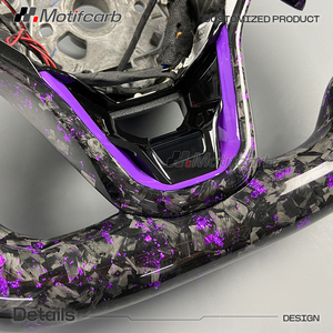 Volante de Fibra de Carbono Forjado Personalizado en Morado con LED Inteligente de RPM para Volkswagen Golf MK8 R GTI Touareg Jetta Tiguan 2020-2025 - Product Image 4