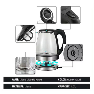 2200W Cordless Tea <b>Kettle</b> 1.7L Quick Boiling Water BPA-Free Glass LED Indicator <b>Keep</b> <b>Warm</b> for Hotel Household Fast Boil - Product Image 2