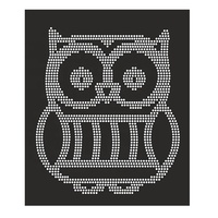 Motif de transfert thermocollant en strass hibou de Noël