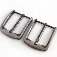 40mm DIY Leather Craft Jeans Waist Accessories Ceinture Head Solid Brushed Metal Belt Buckle Single Pin Half Buckle