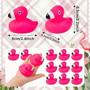 Meilleures ventes : Jouets de bain flottants en PVC souple, canards flamants roses rouges pour enfants - Product Image 3