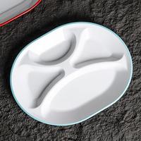 Assiette en plastique ovale à quatre compartiments, moderne et simple, pour restaurant de restauration rapide, cantine scolaire