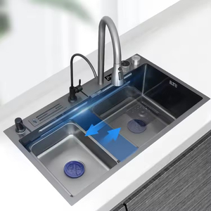 Évier de cuisine moderne multifonctionnel en acier inoxydable avec robinet intelligent, cuve unique, résistant au lave-vaisselle, anti-rouille, anti-rayures, durable - Product Image 4