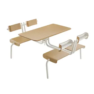 Mobiliário escolar mesa jantar e cadeiras faia madeira metal armação cantina mobiliário