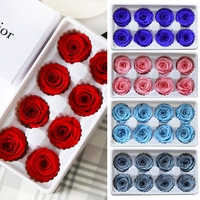 Roses préservées de qualité, véritable tête de fleur immortelle éternelle naturelle pour Noël, Saint-Valentin, Nouvel An