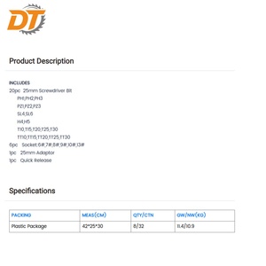 DT 28pcs Industry&DIY Steel Magnetic Screw <b>Driver</b> Bit <b>Set</b> With Color Ring Including Adapter& Quick Release - Product Image 4