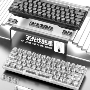 Clavier mécanique filaire transparent Silver Fox K30, interrupteur bleu, rétroéclairé, programmable pour le jeu, le bureau et l'e-sport - Product Image 2