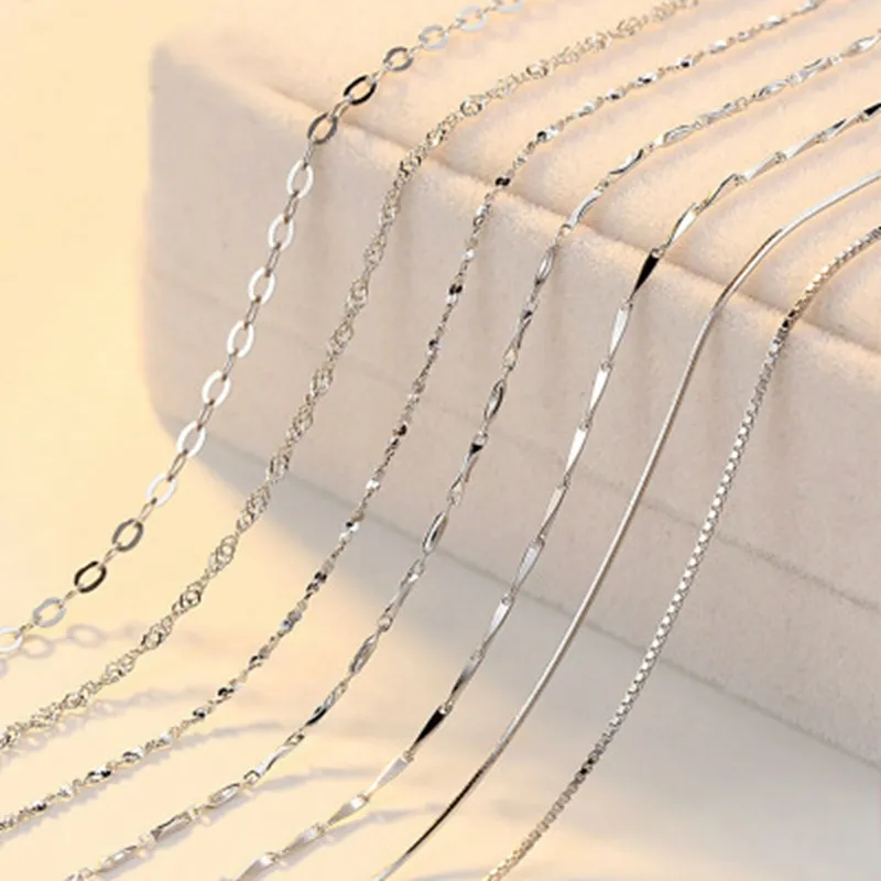 Цепочка из серебра 925 пробы для мужчин и женщин, цепь с перекрестным плетением 18 дюймов
