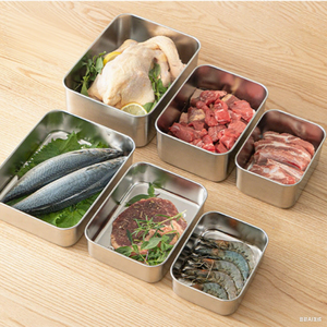 Contenedores de almacenamiento de alimentos de acero inoxidable 304 con tapas Contenedores de comida de metal de grado alimenticio de gran capacidad - Product Image 5