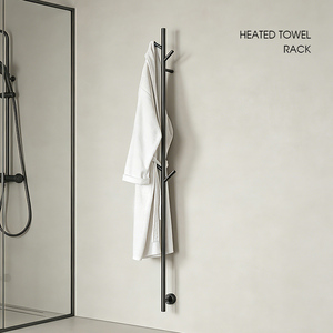 Scaldasalviette Elettrico Intelligente con Timer, <span class=keywords><strong>Design</strong></span> Verticale a Palo per Asciugare Accappatoi e <span class=keywords><strong>Asciugamani</strong></span>, <span class=keywords><strong>Porta</strong></span> <span class=keywords><strong>Asciugamani</strong></span> da Bagno - Product Image 3