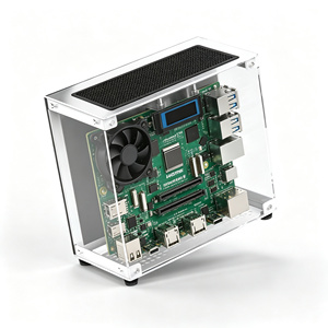 Kit de protection pour Raspberry Pi 5 avec ventilateur de refroidissement RGB, écran d'affichage de 0,96 pouce, boîtier électronique DIY, prend en charge l'extension M.2 SSD - Product Image 3