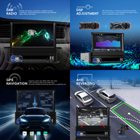 Podofo 8 Cores Android Autoradio Stéréo 7 ''4 + 64GB Sans Fil CarPlay Android Auto BT WiFi 4G LTE GPS DSP Écran Rétractable