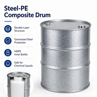 Tambor Compuesto de Acero Galvanizado de 200L con Receptáculo Interior de Polietileno para Envasado de Productos Químicos, Tambor UN 6HA1