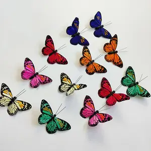 12 Pcs Assorted Feather Hand Painted Monarch Butterfly for Wedding  Decorations Flower Arrangements Party Decoration Crafts Butterfly Floral -   Norway