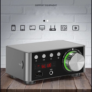 Amplificateur Audio HIFI <span class=keywords><strong>Bluetooth</strong></span> 5.0, carte d'alimentation numérique 50WX2, amplificateur stéréo, Home cinéma, Support USB, lecteur de carte TF - Product Image 3