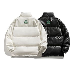 2023 veste en cuir brillant pour garçons hommes veste de mode en plein air en cuir <span class=keywords><strong>noir</strong></span> doudoune - Product Image 2