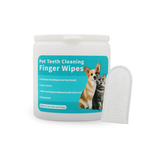 Lingettes nettoyantes pour dents d'animaux de compagnie pour chiens et chats éliminent la mauvaise haleine en éliminant la plaque dentaire et l'accumulation de tartre sans rinçage du <span class=keywords><strong>doigt</strong></span> du chien - Product Image 1