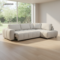 Freizeit-Elektrosofa in L-Form aus Stoff, 4-5-Sitzer mit Ausziehfunktion für Apartment-Wohnzimmer
