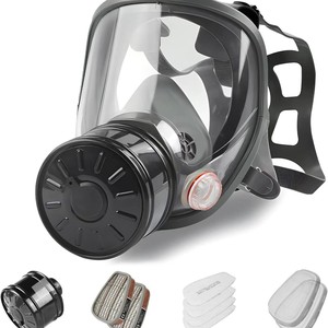 Masque respiratoire intégral Taodun en silicone à 3 couches avec filtre anti-formaldéhyde et ammoniac pour la protection chimique, la lutte contre les incendies et la peinture au pistolet - Product Image 4