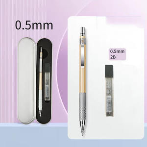 Bview Art 0.5mm 2B 블랙 실버 골드 메탈 자동 샤프 펜슬 드로잉 스케치 연필 - Product Image 6