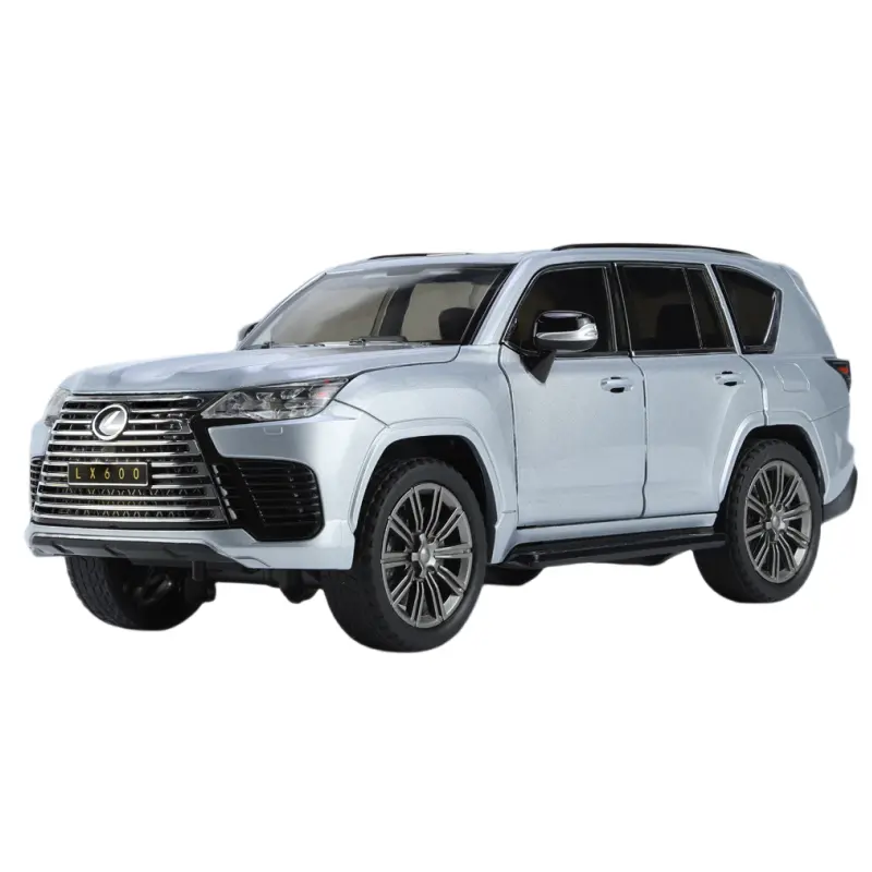 Modèles de voiture à l'échelle 1:24 2023 Lexus LX600 modèle en alliage moule de voiture son et lumière porte peut ouvrir le modèle de voiture de décoration en métal rétractable