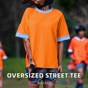 Camisetas de manga corta ajustadas para mujer, blusas informales de estilo urbano con dobladillo con abertura, logotipo personalizado, color en contraste, transpirables para verano - Product Image 2