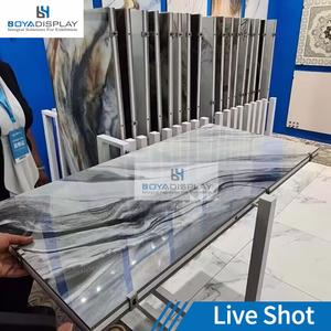 Tùy chỉnh showroom 360 độ xoay gốm 120x60 gạch push-out Rack hiển thị đứng với chức năng định vị - Product Image 5