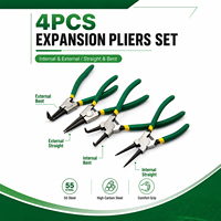 Jeu de 4 pinces à circlips de 7 pouces en acier au carbone, pinces à anneaux de retenue internes et externes, outils manuels pour la réparation de machines automobiles, usine OEM