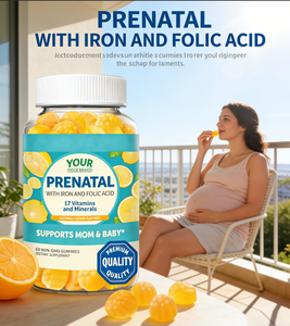 Gummies de vitamines prénatales OEM avec fer et <span class=keywords><strong>acide</strong></span> <span class=keywords><strong>folique</strong></span>, 60 unités, saveur citron, complément alimentaire pour femmes - Product Image 5