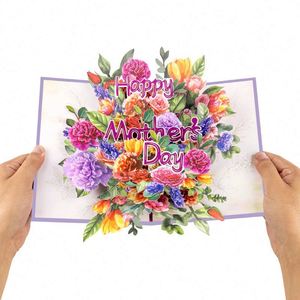 Nouvelle carte de vœux créative 3D pop-up pour la Fête des Mères 2026, cadeau fait main, bouquet de fleurs de carnation - Product Image 4
