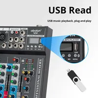 Mélangeur de conférence professionnel T-VI4 Effets stéréo intégrés pour l'enregistrement de vidéoconférence USB Quatre canaux